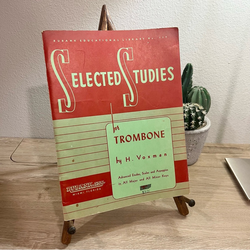 Vintage 1952 Rubank Selected Studies Trombone H Voxman Method Book